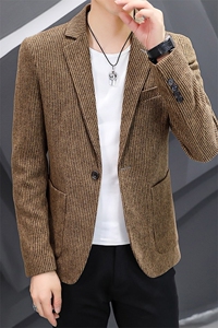 2023春季新款纯色西服男宽松外套男士上衣单件中年商务休闲小西装图片