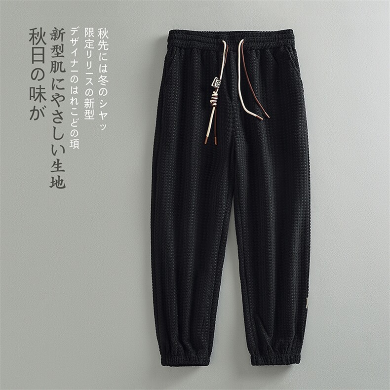 秋冬新款日系高级感雪尼尔束脚卫裤男欧棉绒大码运动裤K1028-P55,男装休闲裤,电商A082