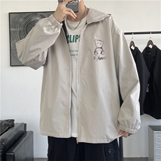 冲锋衣男士潮牌宽松连帽登山服秋冬新款美式工装夹克外套W003/P48，男装夹克，星座506