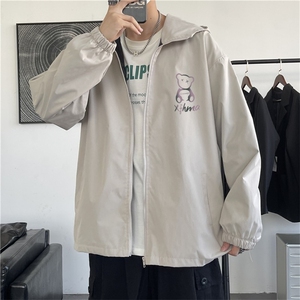 冲锋衣男士潮牌宽松连帽登山服秋冬新款美式工装夹克外套W003/P48图片