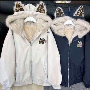 新款上衣美式复古毛领座山雕派克服棉服冬季男女工装棉衣外套时尚图片