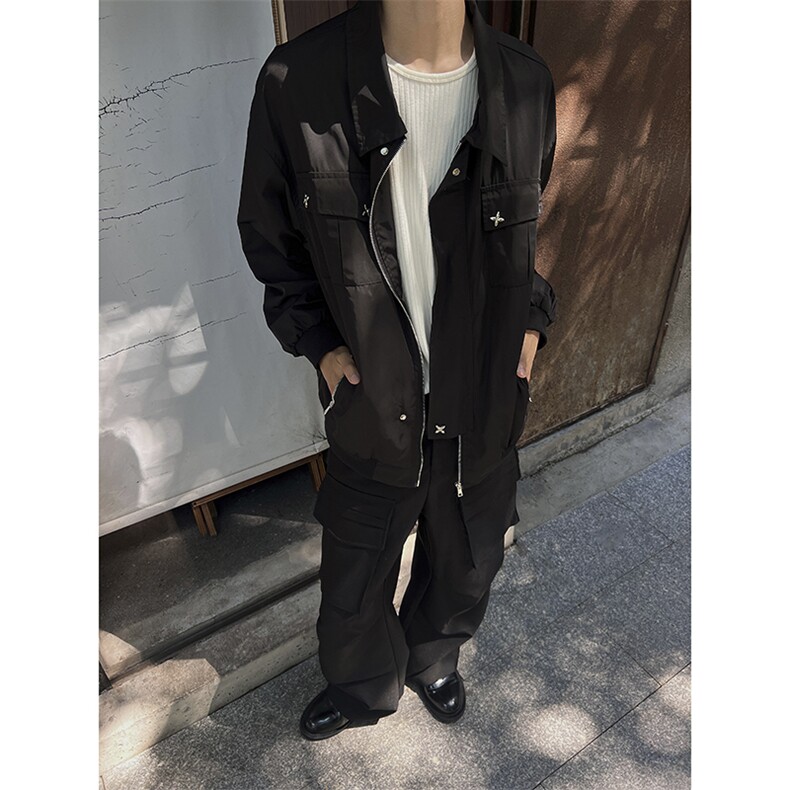 B221美式ins高街暗黑金属感宽松休闲外套上衣SY2303-P90控118,男装夹克,电商B221