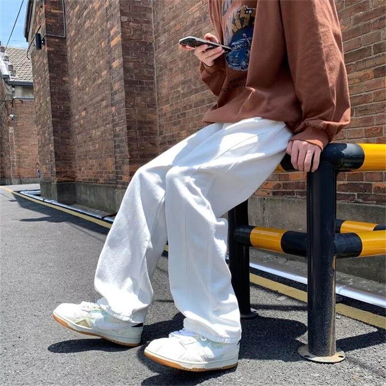 牛仔裤男夏季潮大码休闲裤子高街设计感裤子V114P40,男装牛仔裤,星座1116-2