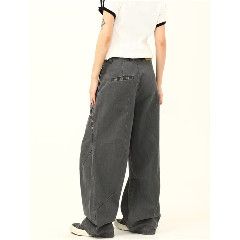 潮牌设计感工装裤男女街头复古宽松直筒休闲裤子1008-LK26466-p65,男装工装外套,星座1008