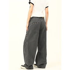 潮牌设计感工装裤男女街头复古宽松直筒休闲裤子1008-LK26466-p65，男装工装外套，星座1008