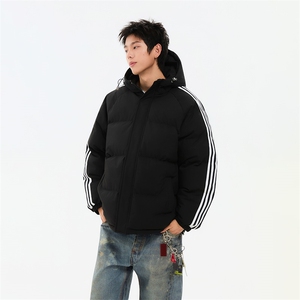 冬季潮流条纹五防立领加绒加厚棉衣情侣撞色棉服外套MY8899-p78图片