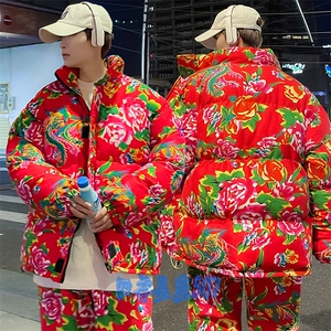 MY203东北大花风民族特色花棉袄棉衣保暖面包服大码男女棉服图片