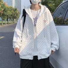 2024早秋装新款连帽卫衣男女大码百搭设计感长袖开衫外套Y41/P45，女装短外套，星座506