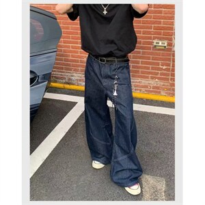 1506/QB430/P53美式复古原牛黑色牛仔裤男潮牌百搭阔腿长裤，男装牛仔裤，星座1506