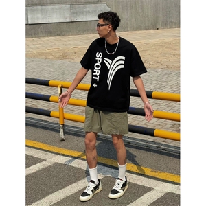 网图有货 夏季纯色运动休闲五分侧开衩速干宽松短裤男 A692-P28图片