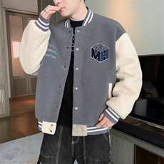 棉衣男士秋冬季羊羔绒毛外套男棉服男加厚棒球服棉袄M09-P125，男装棉衣，星座308B-1