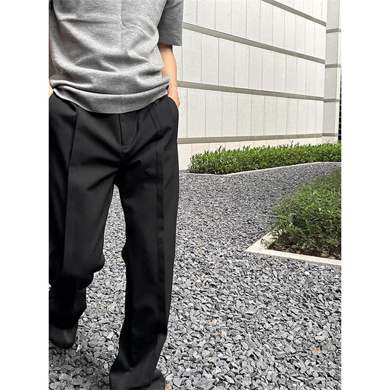美式cleanfit立褶微喇西裤男女显高显瘦直筒垂坠感休闲裤K319-P45,男装休闲裤,星座1004-3