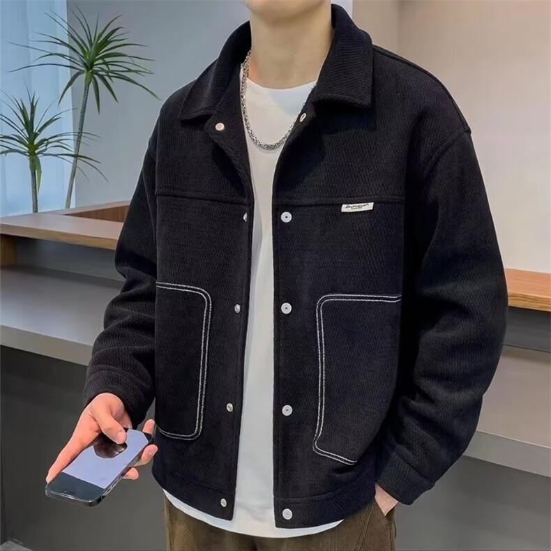 港风秋款男夹克衫大口袋宽松休闲外套JK232P57,男装夹克,星座1013-1