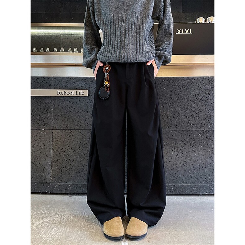 秋冬宽松垂感休闲裤男秋冬数据款潮流休闲宽松设计感裤子特P45，男装休闲裤，电商B319