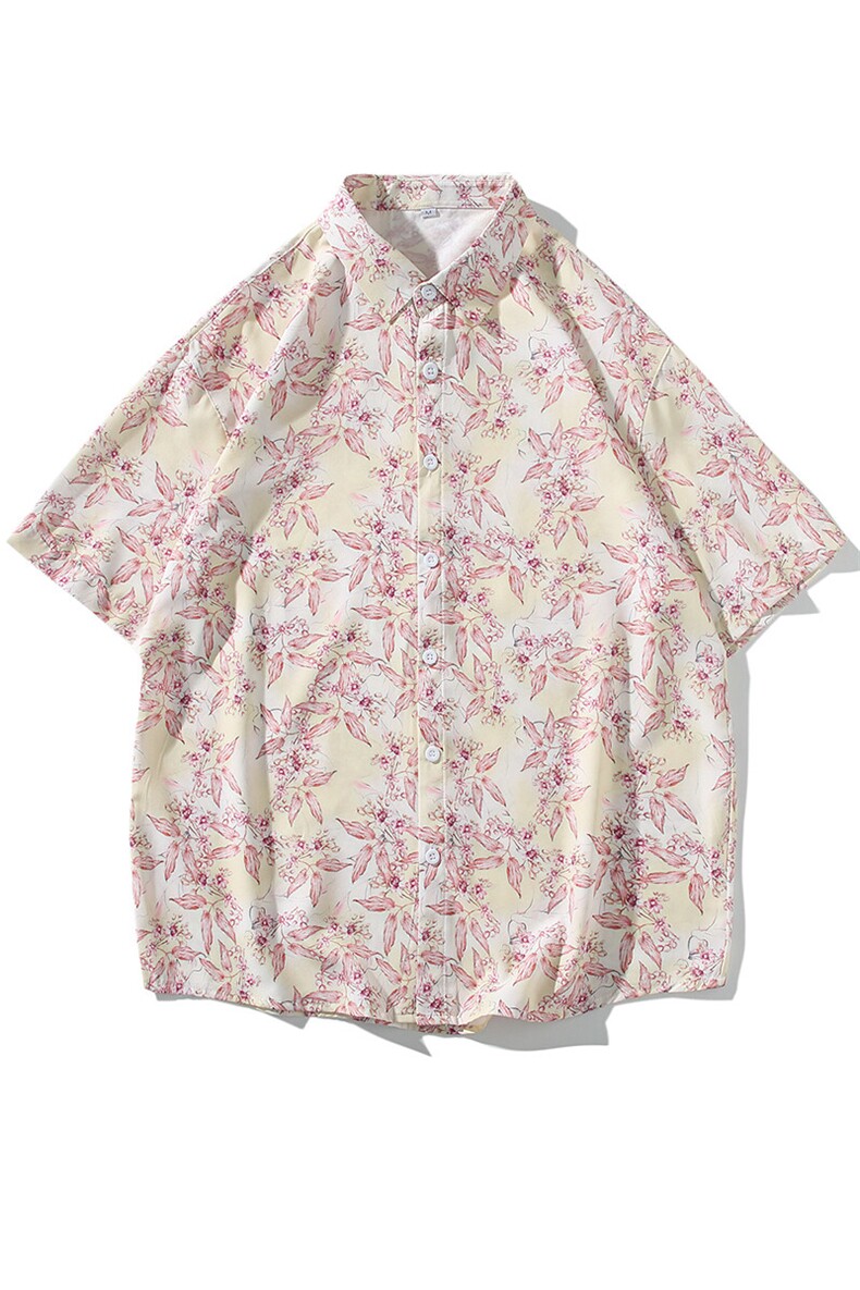 精品花衬衫大码男短袖夏季痞帅休闲上衣服外套翻领衬衣A012/P35,男装衬衫,电商A012