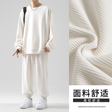 重磅条绒套装美式圆领卫衣加百搭束脚休闲裤-TZ830特批92，男装休闲套装，星座718