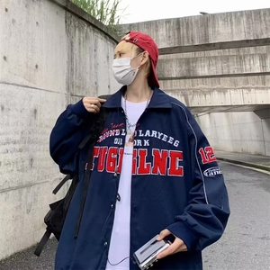 春秋季新款字母刺绣飞行员夹克男ins潮牌高街宽松外套 W6987-P58图片