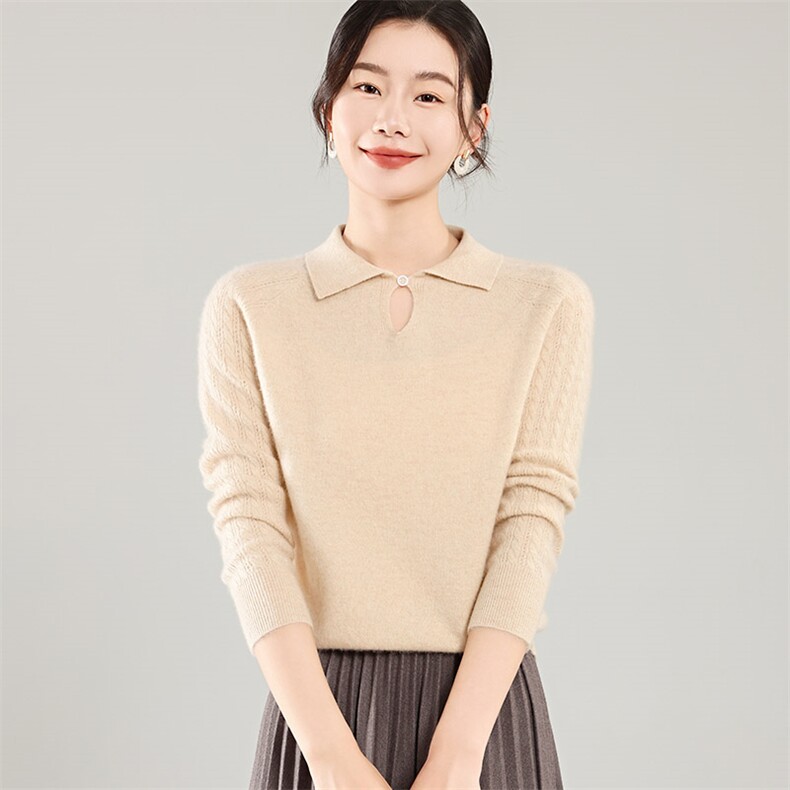 35%羊绒衫秋冬季新款舒适时尚百搭女式宽松长袖打底毛衣，女装羊绒衫，琳尚羊绒