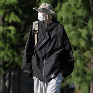 夹克男韩版潮流连帽高街帅2023春秋新款ins宽松百搭外套W4643-P67图片