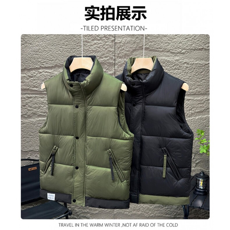 立领小标轻奢棉马甲休闲潮流百搭男马甲坎肩棉马甲313B-JG808-P50,女装马甲,星座313B
