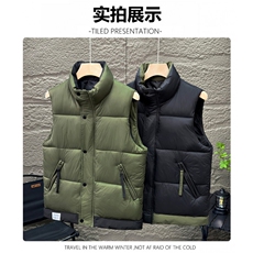 立领小标轻奢棉马甲休闲潮流百搭男马甲坎肩棉马甲313B-JG808-P50，女装马甲，星座313B