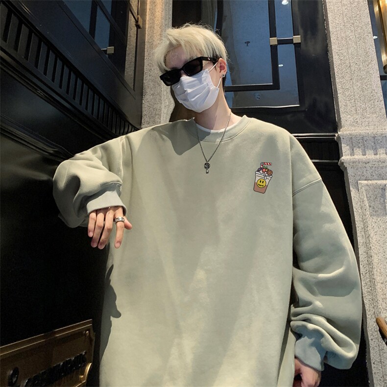 ！圆领卫衣男装港风长袖T恤男外套男WY251-特P23,男装T恤,电商B367