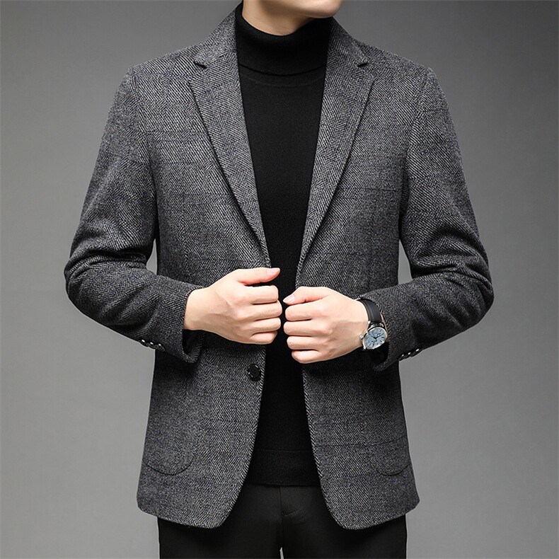中青年男士羊毛西装秋冬纯色休闲便服西服男上衣外套DS81011-P275,男装西服,电商B212（原钱塘6029）