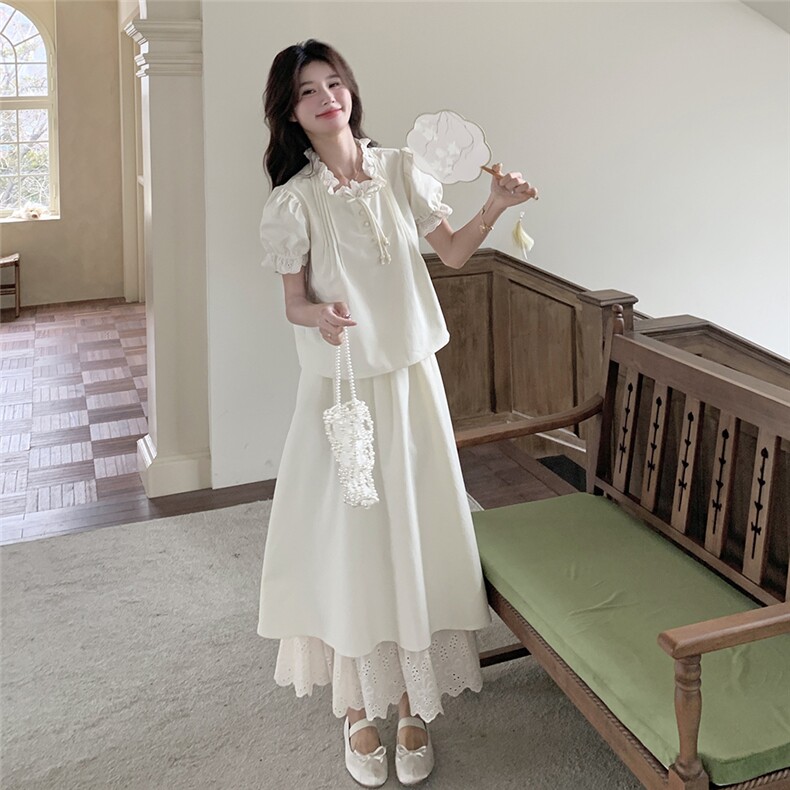 夏装新款甜美气质小香风花边半身裙两件套2C135-6895P145K218,女装套装/套裙,2C135