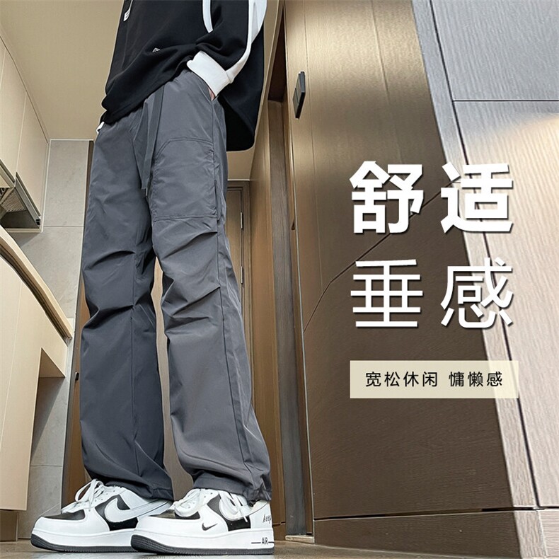 春季情侣款大口袋宽松工装裤直筒休闲裤男长裤XZ310B-3-K8897-P40,男装休闲裤,星座310B-3