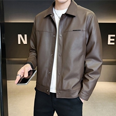加绒加厚皮衣外套男款秋冬季2025新款潮流皮夹克A313-9916-P145，男装夹克，电商A313