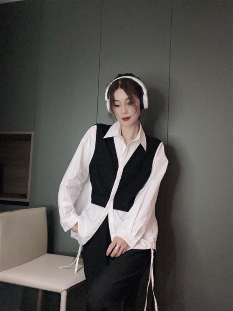 假二件套衬衣开衫ＭＬ，其它，可纳奇