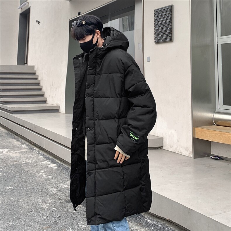 港风袖子字母中长款横条棉衣男连帽棉衣男外套男8719P135控188，男装棉衣，星座227-7