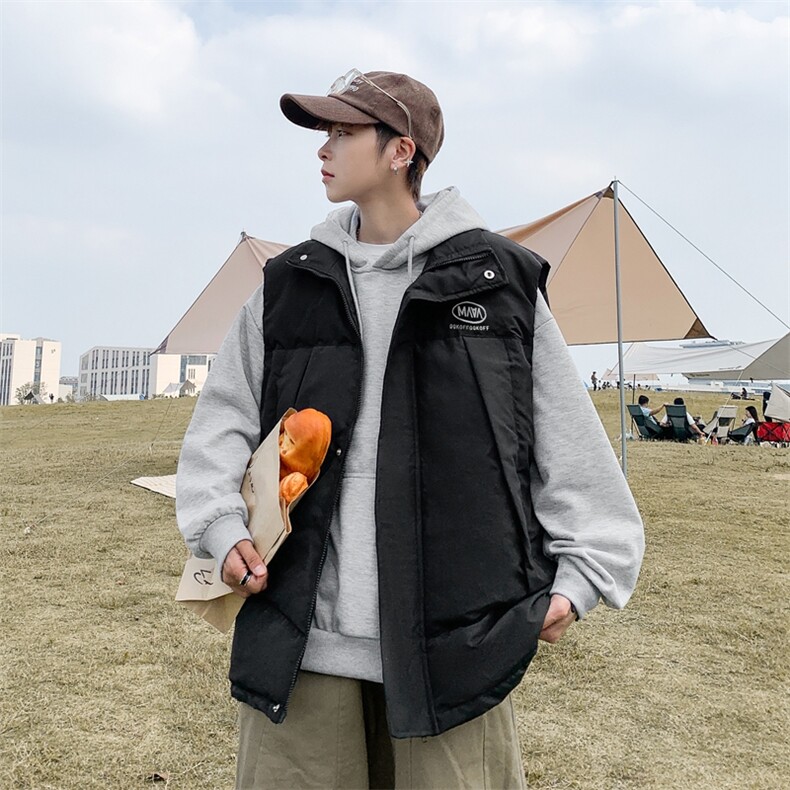 秋冬新款宽松休闲马甲男日系复古立领坎肩工装棉服外套W6324-P55,男装背心/马甲,星座512-2
