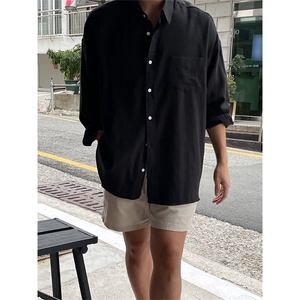 现货~夏季棉麻长袖衬衫男薄款休闲宽松防晒衬衣外套C032-特P35图片