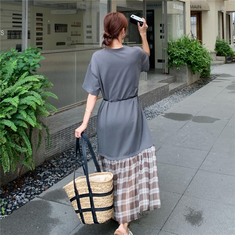法式复古气质淡人显瘦连衣裙女2025夏季时髦氛围感百搭大裙摆长裙,女装连衣裙,秋水欣儿