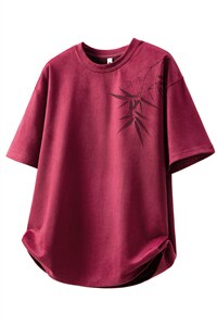 1竹竹高升烧花麂皮绒大码M-5XL短袖T恤JDT77787特P25块供抖音视频图片