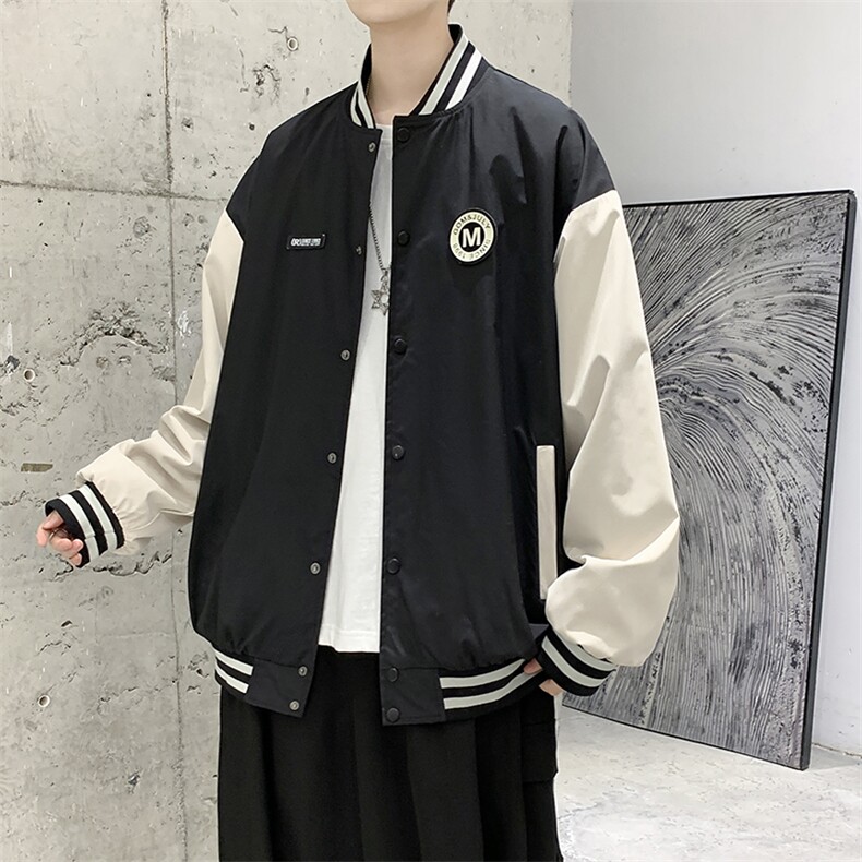 现货2022港风春装休闲男女情侣款夹克外套上衣D201-DM88-P65,男装夹克,电商D321-1