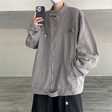 F371P70男生秋装新中式潮牛仔外套男复古宽松水洗，男装工装外套，星座512-6