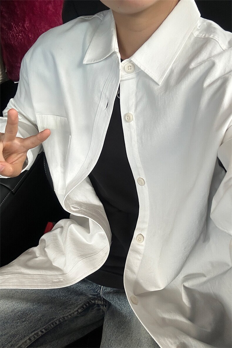 100%棉纯棉衬衫成衣水洗休闲衬衫男女宽松纯色衬衣GC27-P45,男装衬衫,星座301C-5