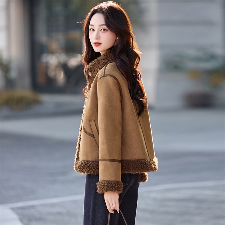 （现货）XBL新款2025年冬季保暖皮毛一体羊羔毛大衣性价比高送包,女装羽绒服,欣贝拉