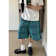 男士夏季五分裤宽松休闲居家薄款格子中青年可外穿沙滩裤KA89，男装休闲裤，星座1116A（原606A-3）