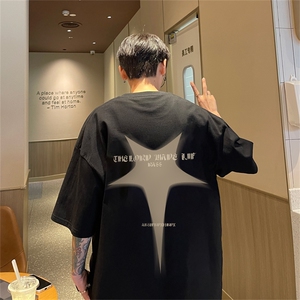 特P19控38 230g重磅纯棉灌篮高手印花港风短袖t恤男DT3133图片