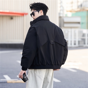 M-3XL B353 9501 P245 90白鸭绒黑色立领冬羽绒服 80-109g图片