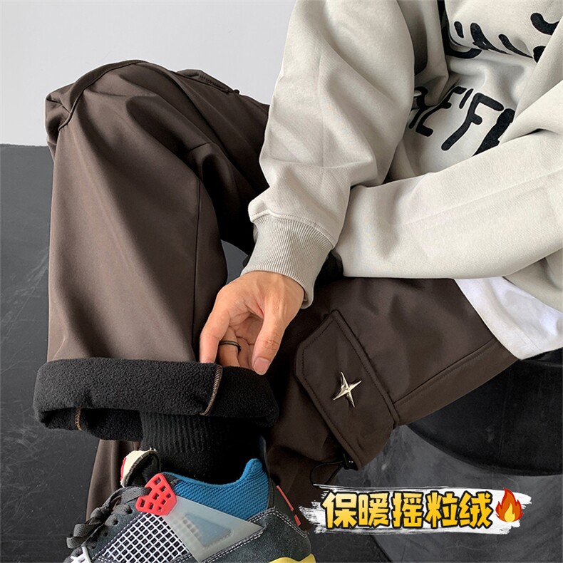【加绒防水冲锋裤】D2196-TP50控价68冬季星星扣休闲高街长裤男,男装休闲裤,电商A102-1