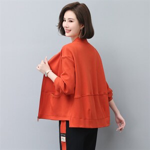 女士休闲卫衣2025春秋新中年妈妈开衫卫衣外套图片