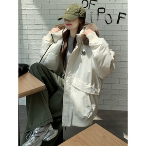 A596-P110 工装棉服冬季新款大毛领加厚派克服棉衣韩版外套图片