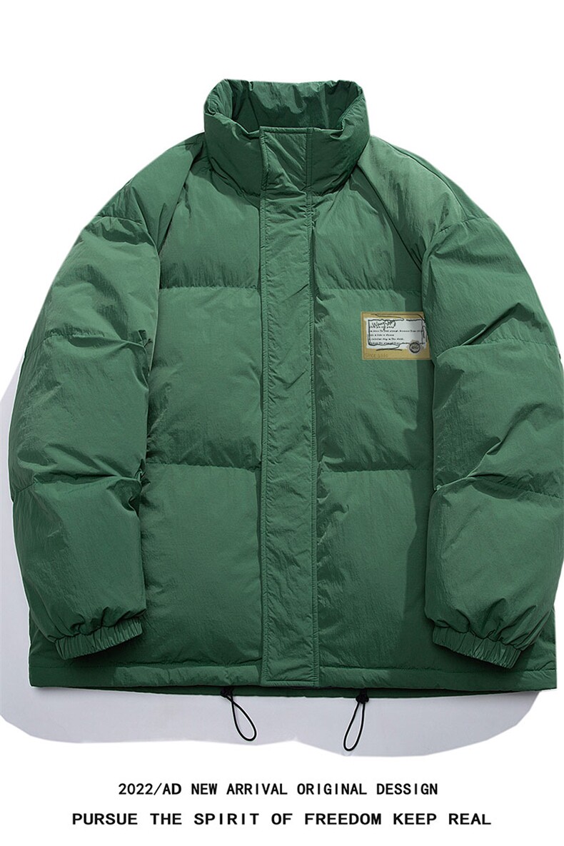 白鸭绒白底22冬季潮流贴标印花立领羽绒服YR181P195控258,男装羽绒服,电商A247-1