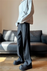 cleanfit廓形西裤黑色休闲直筒微喇vibe裤子XZ603-K801-P60控78，男装休闲裤，星座603