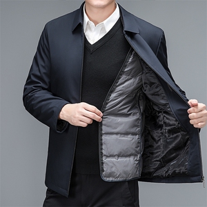 冬季商务休闲羽绒服男装中年可脱卸内胆连帽厚款外套YY22888-P195图片