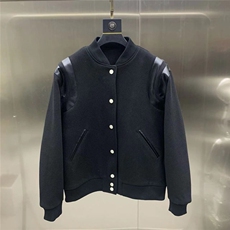 W10290-P55网图现货高级感毛呢夹棉夹克美式复古高街棉衣棒球服，男装夹克，星座1608